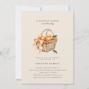 Invitation Citrus Orange Floral Little Cutie Baby shower Inv