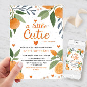 Invitation Citrus Orange Theme Little Cutie Baby shower