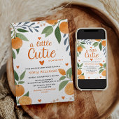Invitation Citrus Orange Theme Little Cutie Baby shower