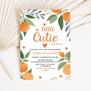 Invitation Citrus Orange Theme Little Cutie Baby shower