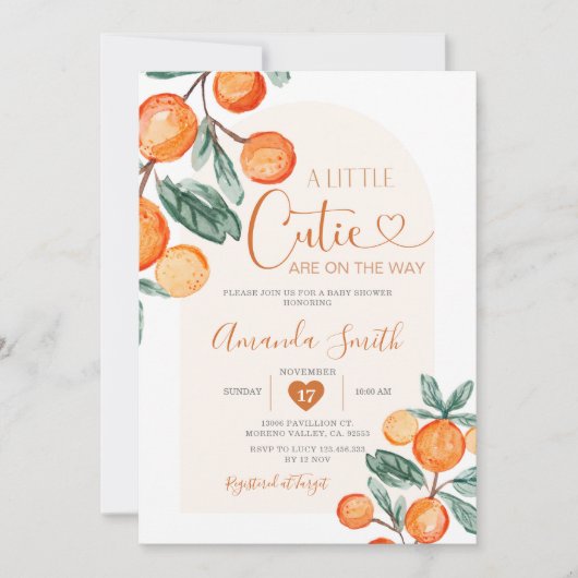 Invitation Citrus Orange Un peu de gourmandise est sur le che (Devant)