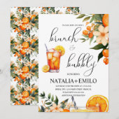 Invitation Citrus Oranges Floral Drink Bridal Shower Brunch (Devant / Derrière)