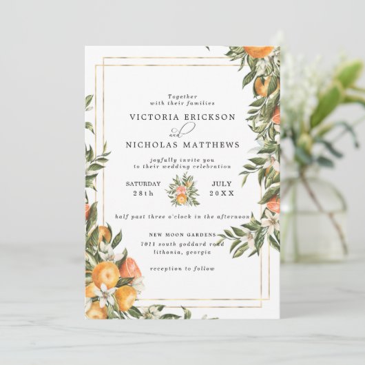 Invitation Citrus Orchard | Boho Botanical Mariage (Debout devant)