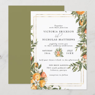 Invitation Citrus Orchard   Boho Botanical Mariage