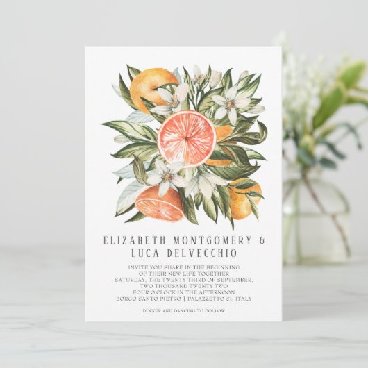 Invitation Citrus Orchard | Boho Botanical Mariage (Debout devant)