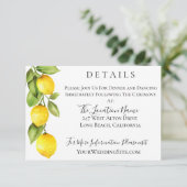Invitation Citrus Orchard Détails du Mariage (Debout devant)