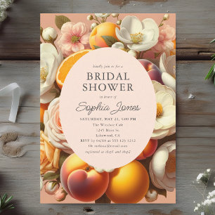Invitation Citrus Pastel Blooms Peach CottagecoreInvitation