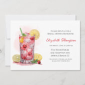Invitation Citrus Red Fruit Drink Cocktail Fête des mariées (Devant)
