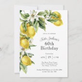 Invitation Citrus rustique Aquarelle Citrons 60e anniversaire (Devant)