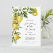 Invitation Citrus rustique Aquarelle Citrons 60e anniversaire (Debout devant)