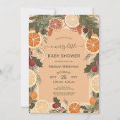 Invitation Citrus séché moderne Joyeux petit Baby shower (Devant)