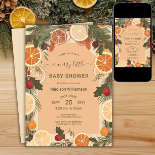 Invitation Citrus séché moderne Joyeux petit Baby shower