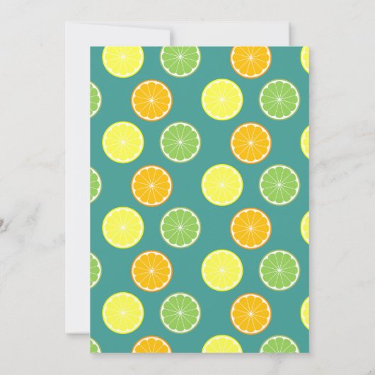 Invitation Citrus Slices Toutes les occasions Blue Party (Dos)