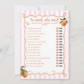 Invitation Citrus Spritz Pink Stripes He said She said Card (Devant)