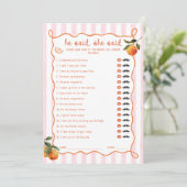 Invitation Citrus Spritz Pink Stripes He said She said Card (Debout devant)