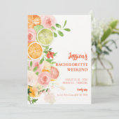 Invitation Citrus Summer Floral Bachelorette weekend (Debout devant)
