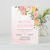 Invitation Citrus Thème Fruit Fête des mariées Florale (Debout devant)