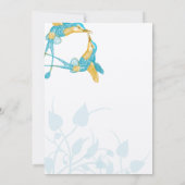 Invitation Citrus Turquoise Jaune Hummingbird Kiss Mariage (Dos)