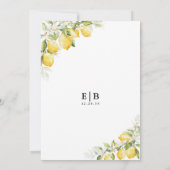 Invitation Citrus Vert Citron La Nuit Avant L'Invitation (Dos)