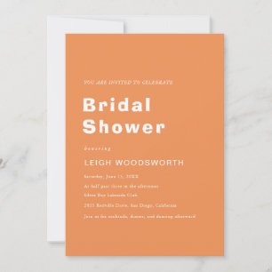 Invitation Citrus vintage   Fête des mariées Orange rétro