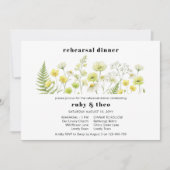 Invitation Citrus Wildflower Ghost Stripe Wedding Rehearsal (Devant)
