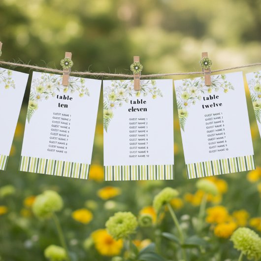 Invitation Citrus Wildflower Wedding Seating Chart Table Card