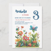 Invitation City Park I Cute Grass Créatures Anniversaire (Devant)