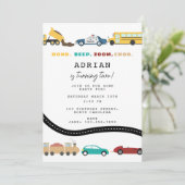 Invitation City Transportation Vehicles Truck Second Birthday (Debout devant)