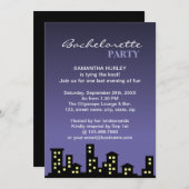 Invitation Cityscape Bachelorette (Devant / Derrière)