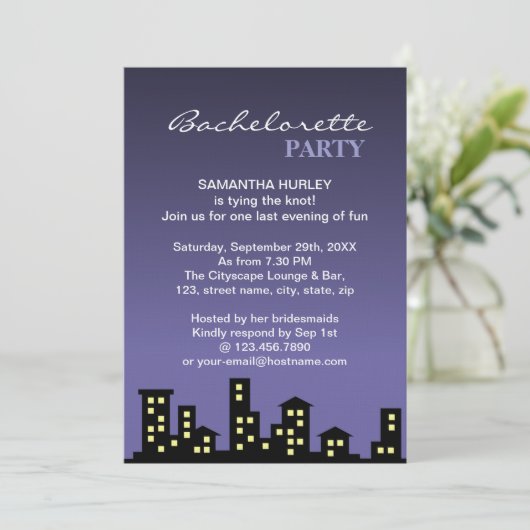 Invitation Cityscape Bachelorette (Debout devant)