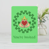 Invitation Claddagh et Green Knotwork (Debout devant)