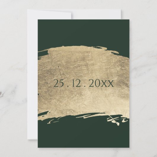 Invitation Clair brush or vert foncé brokies chic mariage