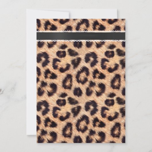 Invitation Clair Empreinte de léopard noir Ruban chaud domest (Dos)