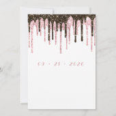 Invitation Clair noir blanc rose or parties scintillant goutt (Dos)