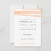 Invitation Clair rose Blush or moderne Aquarelle Mariage (Devant)