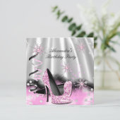 Invitation Clair rose haut talons Silver Anniversaire (Debout devant)