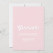 Invitation Clair rose rétro Script Trois diplômes photo (Dos)