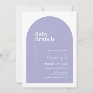 Invitation Clair violet minimal Arc Baby shower Brunch bébé