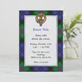 Invitation Clan Baird Crest sur Tartan (Debout devant)