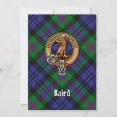 Invitation Clan Baird Crest sur Tartan (Dos)