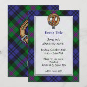 Invitation Clan Baird Crest sur Tartan (Devant / Derrière)