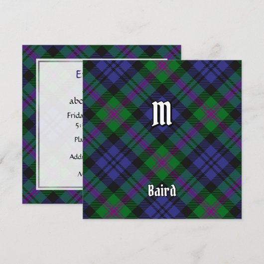 Invitation Clan Baird Tartan (Devant / Derrière)