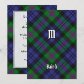 Invitation Clan Baird Tartan (Devant / Derrière)