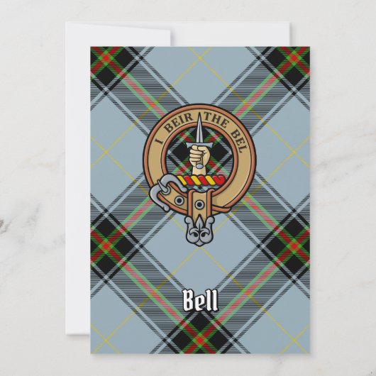 Invitation Clan Bell Crest sur Tartan (Dos)