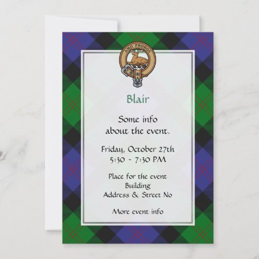 Invitation Clan Blair Crest (Devant)