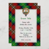 Invitation Clan Boyd Crest sur Tartan (Devant / Derrière)
