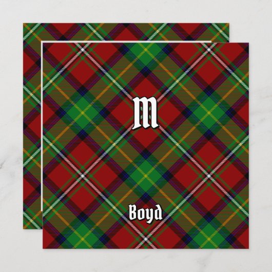 Invitation Clan Boyd Tartan (Devant / Derrière)