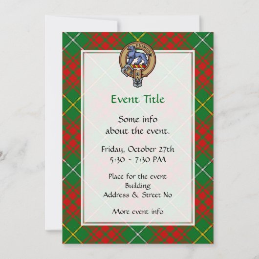 Invitation Clan Bruce Crest sur la chasse Tartan (Devant)
