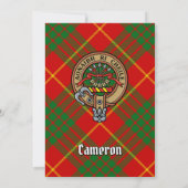 Invitation Clan Cameron Crest sur Tartan (Dos)