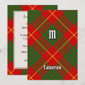 Invitation Clan Cameron Tartan (Devant / Derrière)
